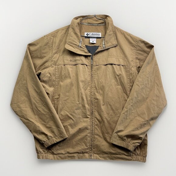 Columbia Mens L Jacket  Northway Full Zip Vented Windbreaker Tan / Sand Outdoor - Picture 1 of 15
